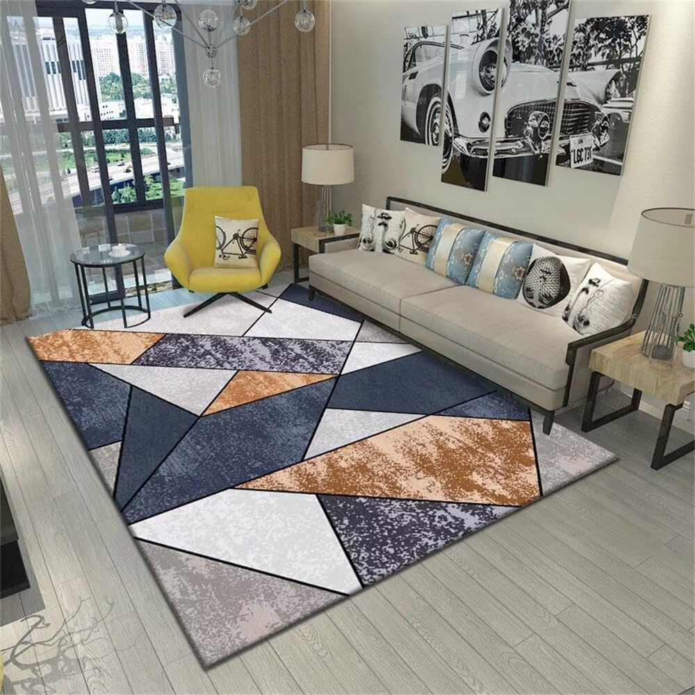 Tapis rectangulaire géométrique triangulaire moderne deco maison chambre enfant ado