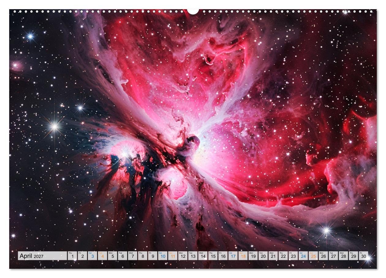 Dazzling Nebulae (High Quality Premium Wall Calendar 2027 DIN A2 landscape),CALVENDO 12 Month Wall Calendar: Discover the timeless beauty and profound ... stunning nebulae in breathtaking colors.