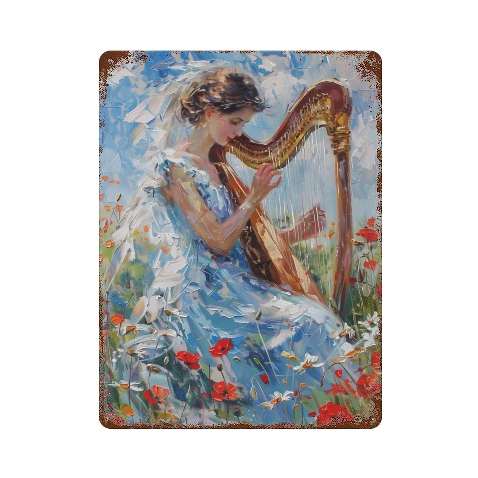 Hduryeyryy Multicolour Pastoral Melody 03 Wall Retro Iron Vintage Art Metal Tin Sign Poster Modern Home Cofffee Club Art Bar Shop Decor 40X30cm