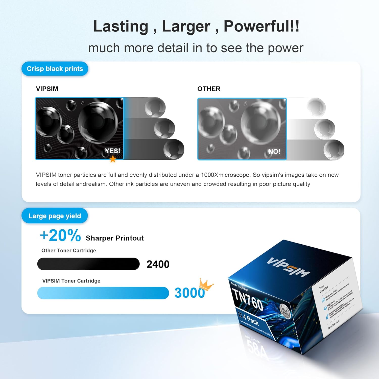 TN760 Toner for Brother Printer Replacement for Brother TN760 TN-760 TN730 TN-730 to use with DCP-L2550DW MFC-L2710DW MFC-L2750DW HL-L2350DW HL-L2370DW HL-L2395DW HL-L2390DW Printer (4 Black) - Image 6