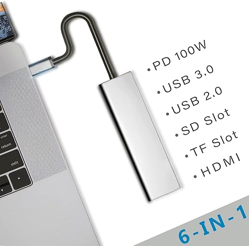 Vista 8 de Adaptador USB C a HDMI dual para monitor, estación de acoplamiento para portátil USBC, adaptador USB 3.0 a USB C con Chromebook de carga rápida