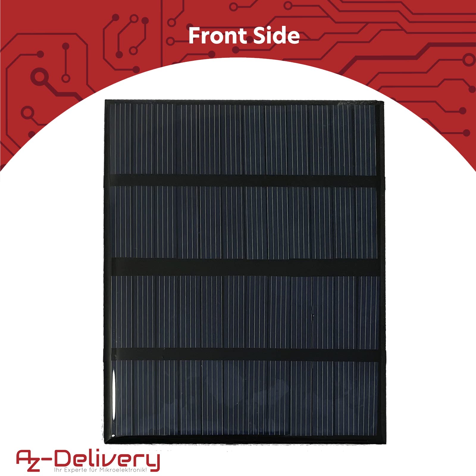 AZDelivery 5 x zestaw modułów, polikrzem, mini panel słoneczny 5 V, 1,5 W, mały panel słoneczny, przenośny system do ładowania baterii, telefonów komórkowych zamkniętych wodoodporną żywicą