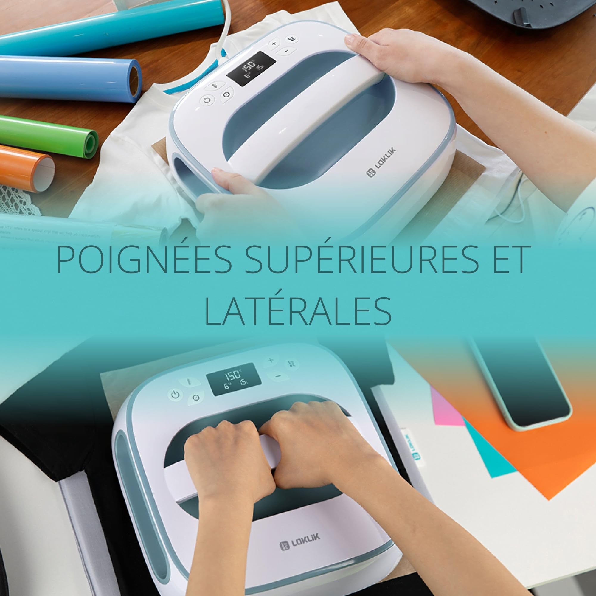 LOKLiK Easy Heat Press Rose Presse Chauffante Compacte Thermocollante Impression Textile