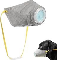 Vista 10 de STOBOK Cubrebocas protector transpirable para perro para polvo, filtro PM2.5, ajustable, cara de perro pequeño para contaminación al aire libre