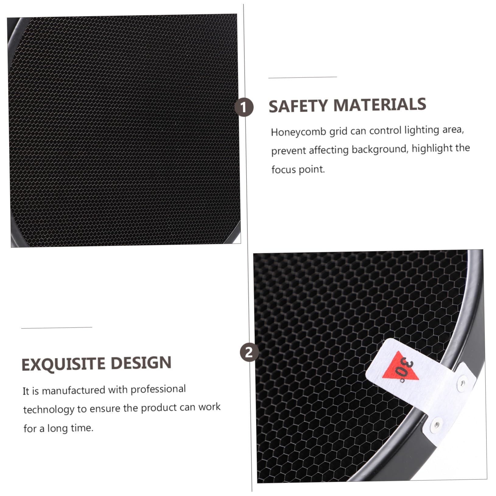 HOMSFOU Rejilla de Panal para Reflector de Flash Liberación Rápida, Aleación de Aluminio, Emisión Precisa de Haz, Accesorio Adecuado para Fotografía de Estudio Profesional