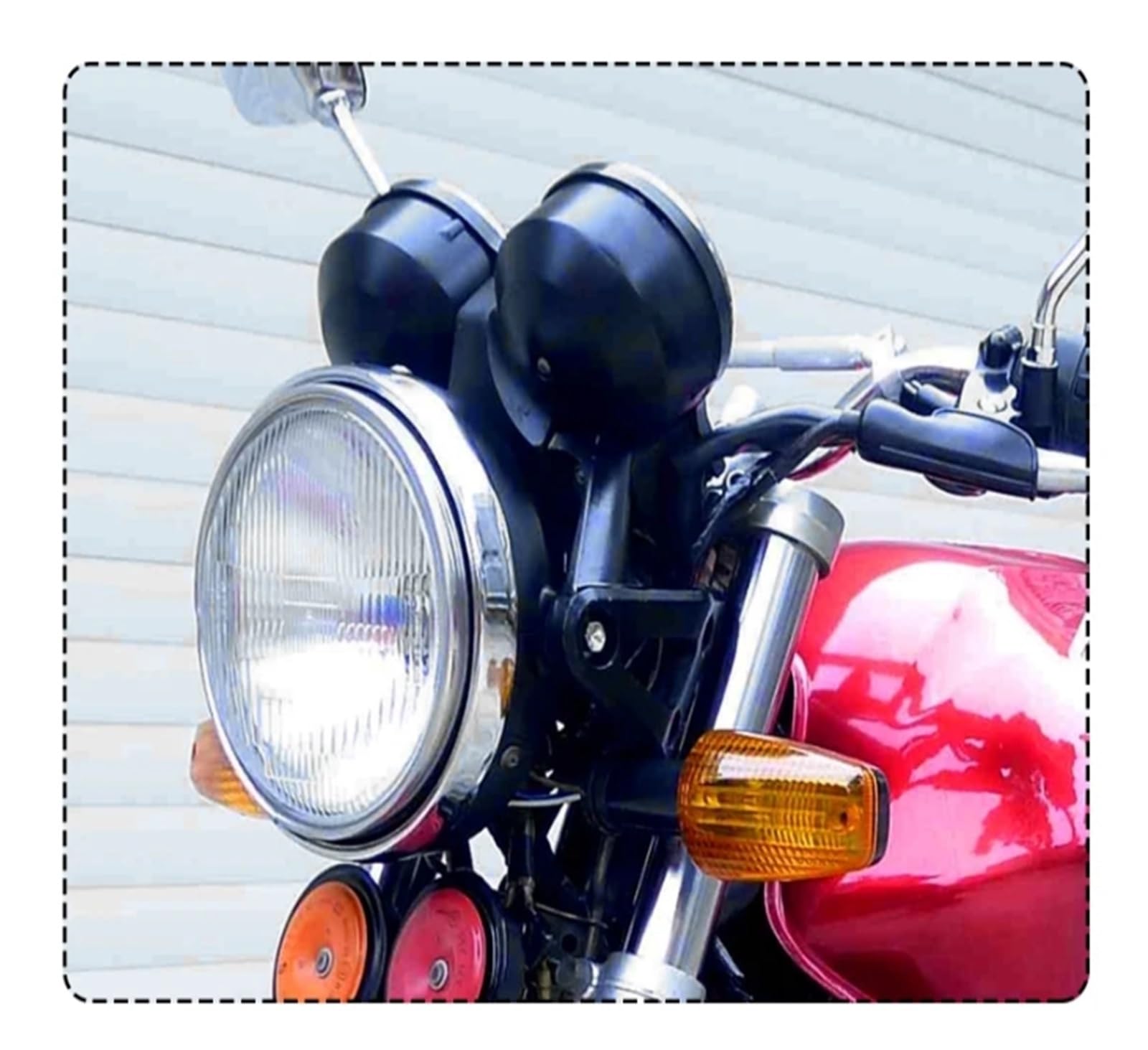 Phare Moto Phare Avant Universel Rond pour Moto 7"/8" pour CB400 CB500 CB1300 pour Hornet 250 600 900 pour VTEC VTR Phares(1 Piece Black)
