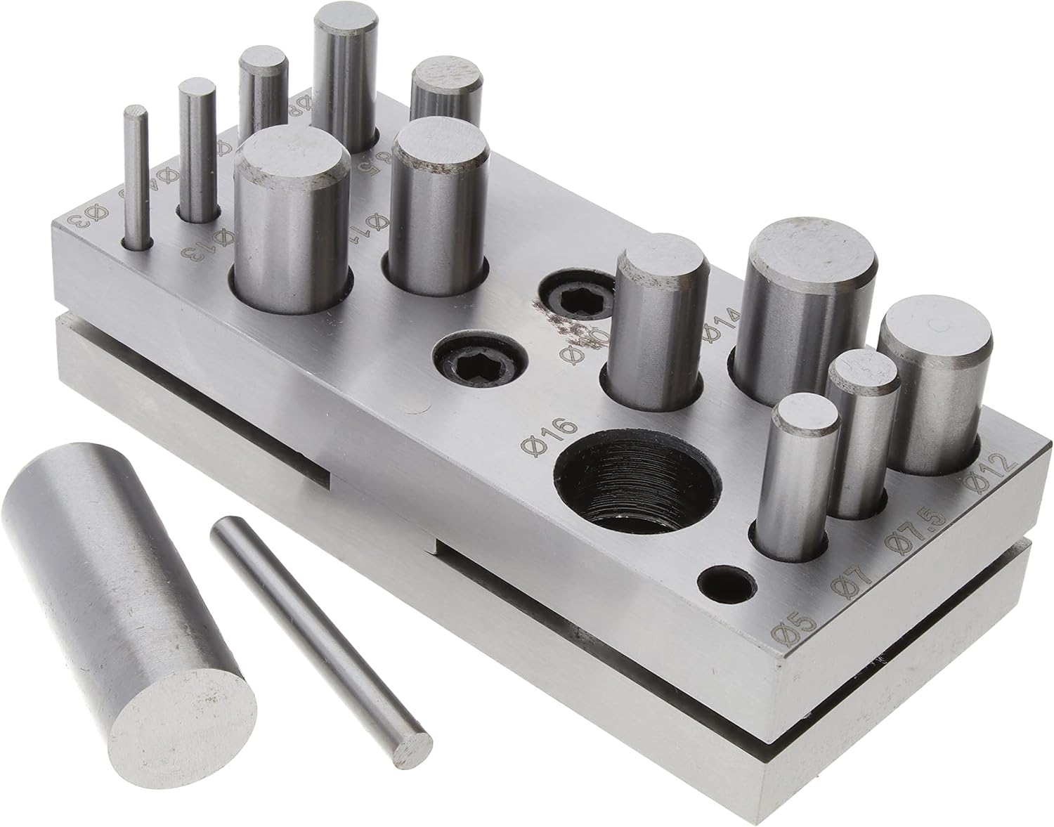 The Beadsmith Steel Circle Disc Cutter Set with 14 Punches and Die. Tool for Cutting Accurate Round Metal Discs or Coins from 7/64'-5/8” Inches Using a Soft Metal Sheet up to 14 Gauge and Thinner