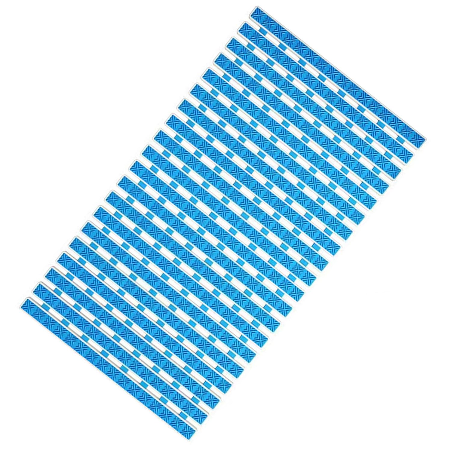 Tapis de bain antidérapant bleu à ventouses et drainage