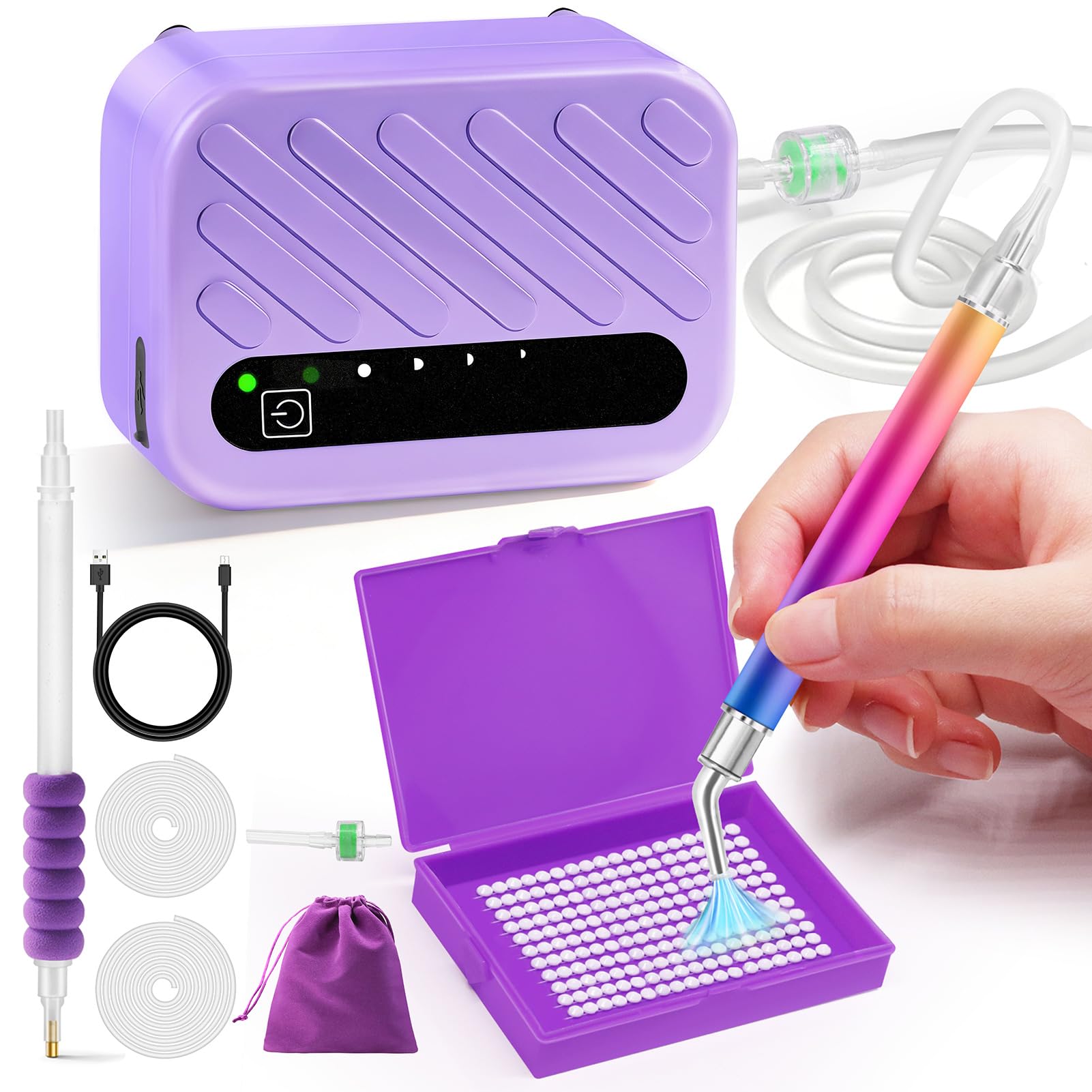 Bolígrafo de pintura de diamantes automático AUTOPkio con aspirador para niños