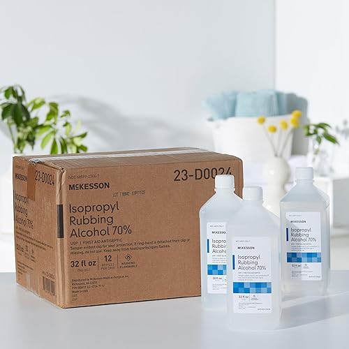 Miniatura 5 de McKesson 70% alcohol isopropílico, antiséptico de primeros auxilios, 32 onzas, 1 unidad, 12 paquetes, 12 en total