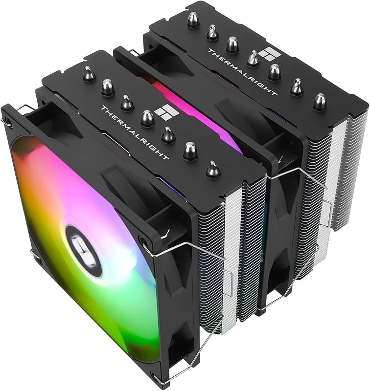Thermalright PS120SE ARGB Enfriador de aire para CPU, Enfriador de CPU de 7 tubos de calor, Ventilador dual TL-C12B-S V2 de 120 mm, Tecnología AGHP 4.0, Rodamiento S-FDB, para AMD AM4 AM5/Intel 1700/1150/1151/1200, Enfriador de PC