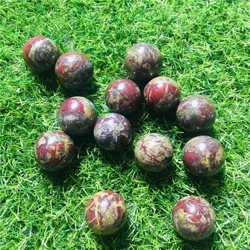 Ornamenti di Cristallo 3,5 cm Quarzo Naturale Pietra di Sangue Sfera di Cristallo Palla Magica Decorazione della casa 2 Pezzi