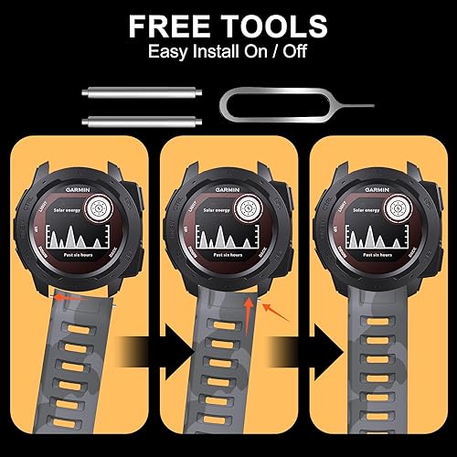 Miniatura 5 de Bandkids Correa de camuflaje para Garmin Instinct Watch, correa de repuesto de silicona suave e impermeable para Garmin Instinct 2Instinct