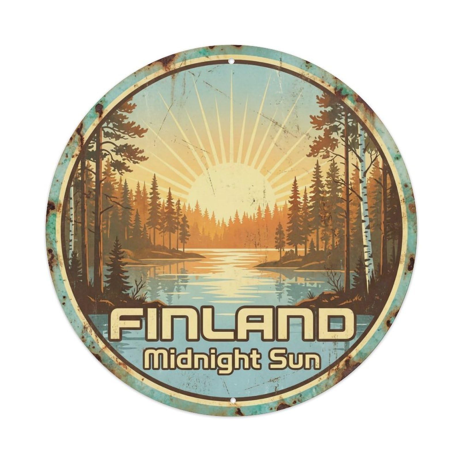 Vintage Travel Finland Nostalgia Vintage Metal Tin Sign Plaque