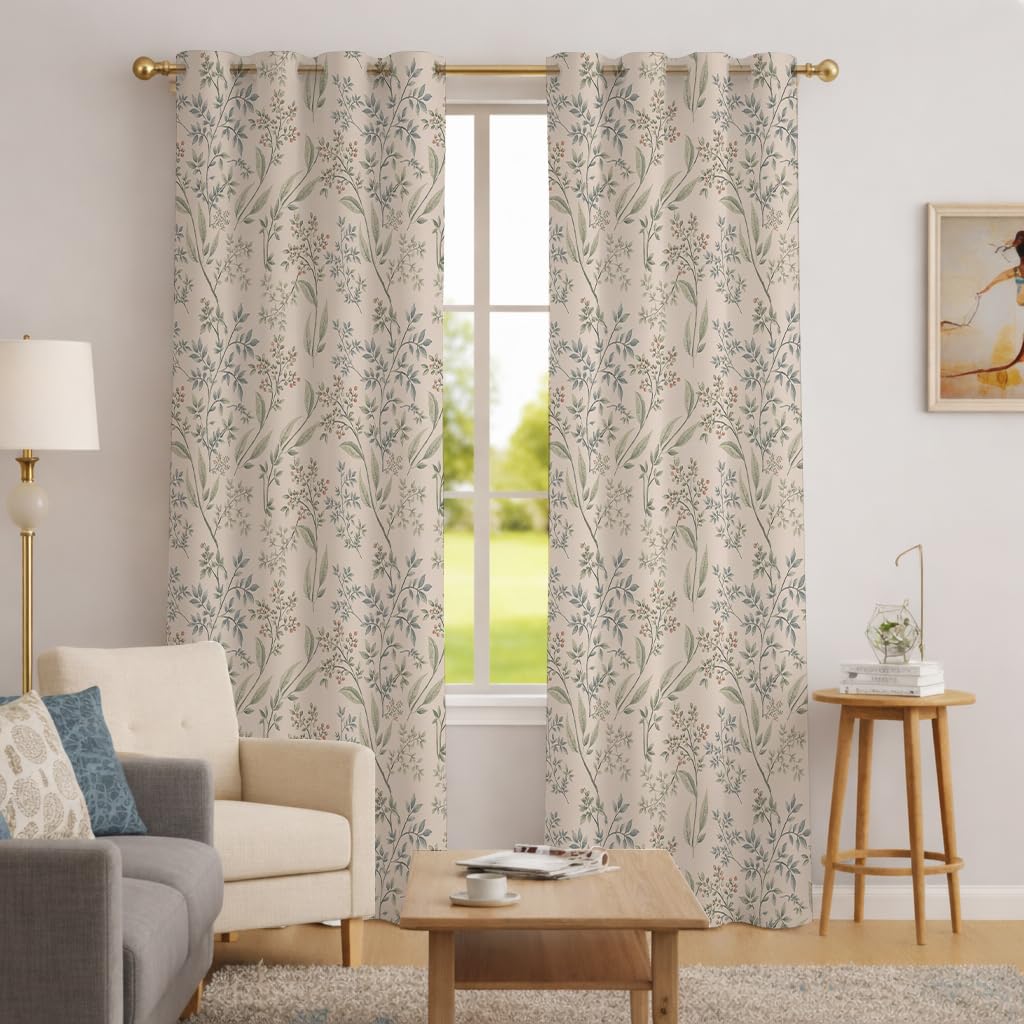 STITCHNEST Floréa Curtains - Room Darkening & Privacy -7