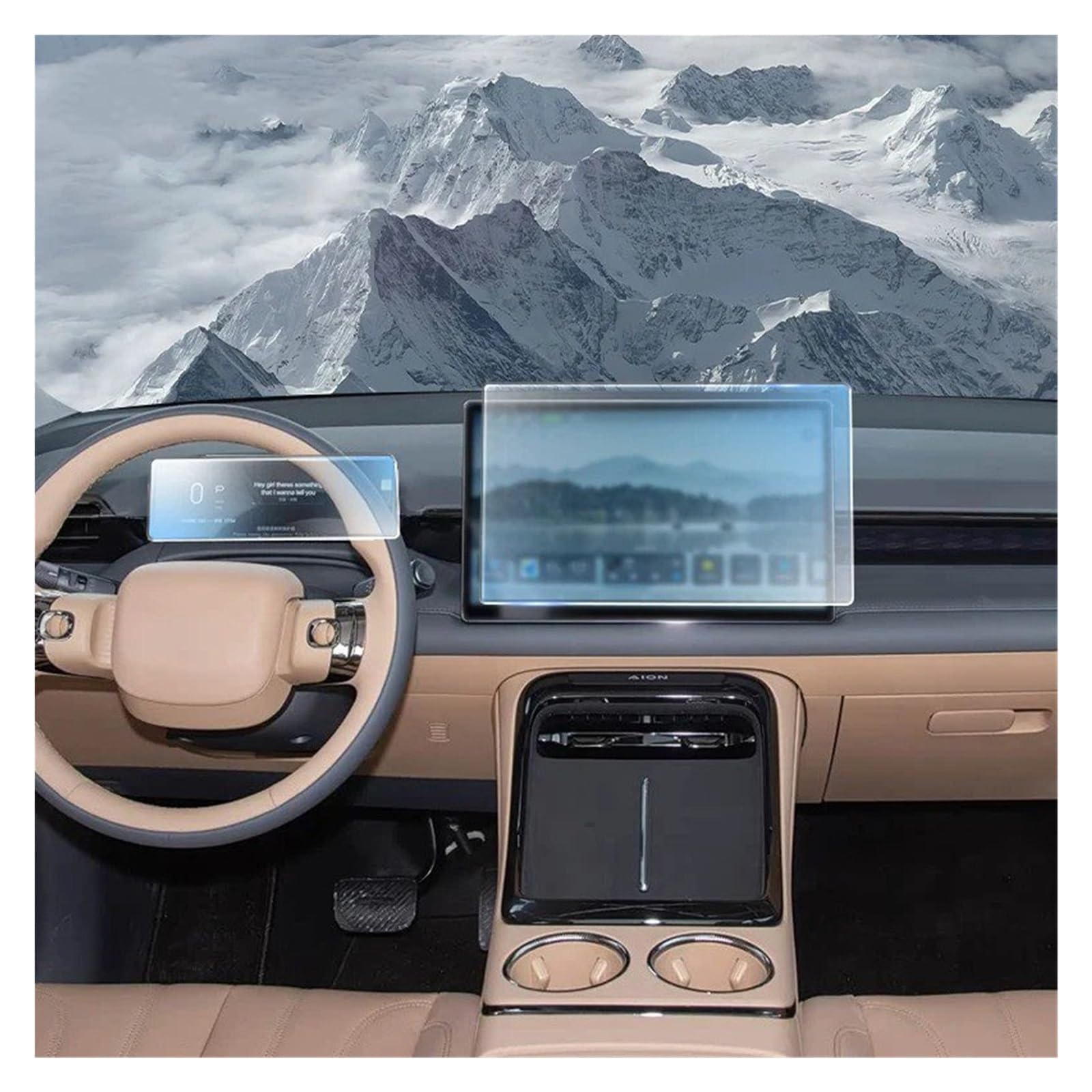 Navigation Displayschutz Für AION V 2024-2026 Auto Innen Transparent Screen Protector Konsole GPS Navigation LCD Screene TPU Film Kratzfest PPF Displayschutzfolie(Style C,Right-hand drive)