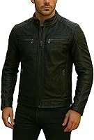 Vista 6 de Mens Premium Distressed Brown Padded Armored Cowhide Leather Cafe Racer Jacket – Vintage Protective Moto Jacket