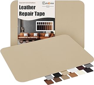 Cahomo Self-Adhesive Leather Repair Patches,8x11 inch Leather Repair Tape for Couches,Vinyl Leather Repair Kit for Furniture,Drivers Car Seats,Handbags,Jackets Beige