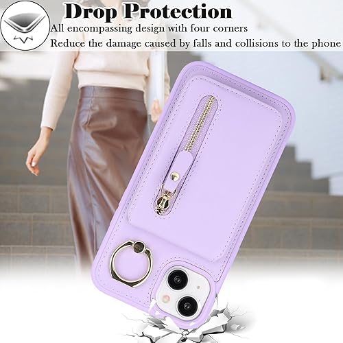 Miniatura 5 de Havaya Magsafe - Funda para iPhone 13, compatible con iPhone 14, con tarjetero para mujer, cartera de piel con cremallera desmontable 2 en 1,