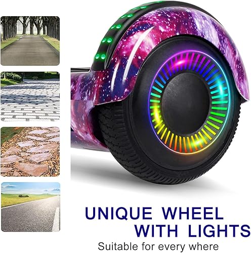 Miniatura 4 de Felimoda Hoverboard con altavoz Bluetooth y luces LED, patinetas autoequilibrantes de 6.5 pulgadas para niños