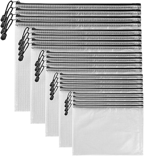 AUSTARK 20 bolsas con cremallera, bolsas de malla de PVC con cremallera, bolsas de almacenamiento para juegos de mesa, bolsas de almacenamiento