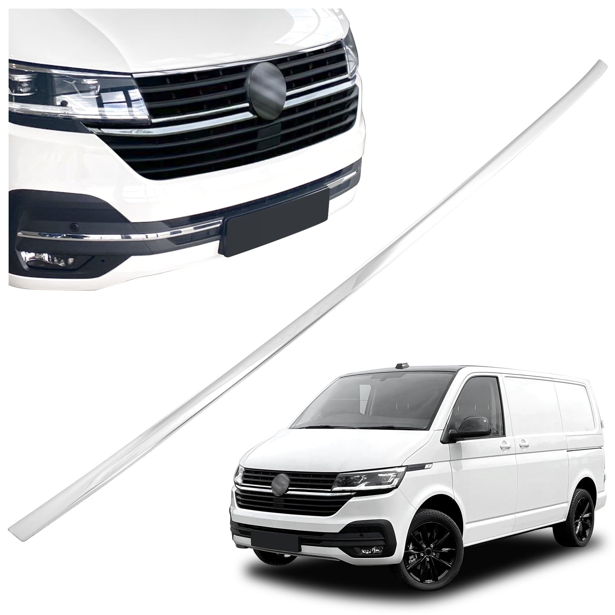 CHROMEMASTER | Kompatybilne z VW T6.1 Transporter 2019-2024 | Listwy Atrapy Przedniej; Listwy na Grill Auta; Stal Nierdzewna Polerowana | Idealne Dopasowanie | Nowy, Atrakcyjny Wygląd Samochodu
