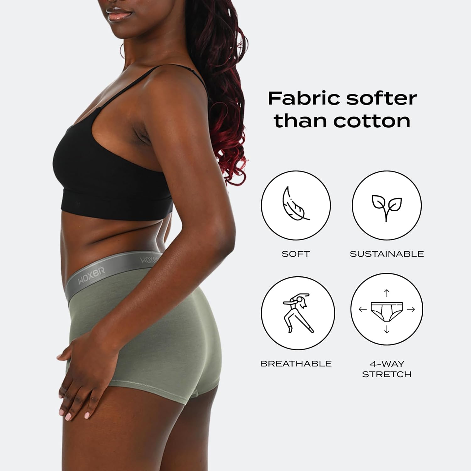 Woxer Womens Boxer Briefs Underwear – Ultra Short Boyshorts Panties, Modal Fabric, Chafe-Free, Boxers for Sleep & Gym - Image 5