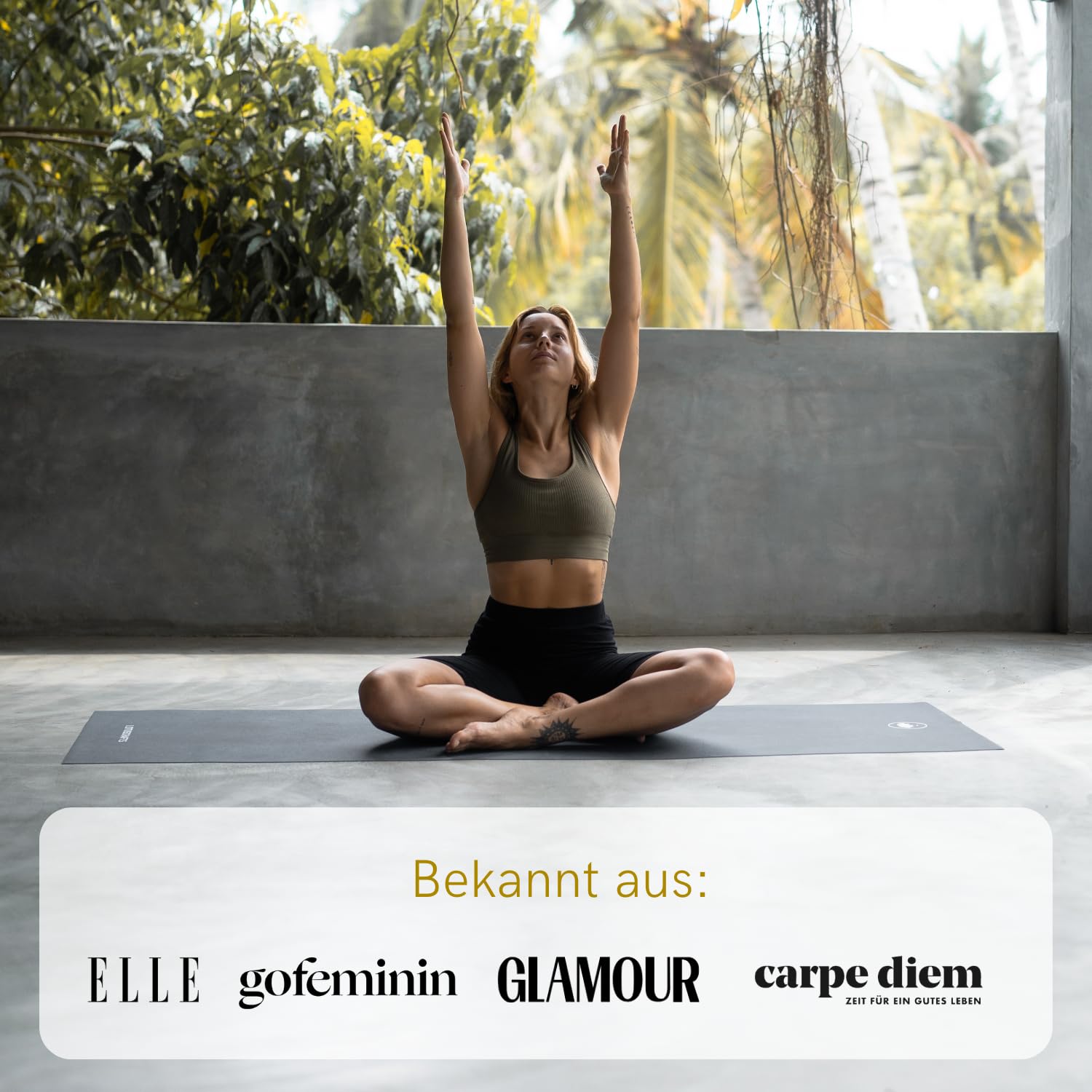 Lotuscrafts® Yogamatte dünn und faltbar, aus Naturkautschuk, Made in Spain, 1kg leiche Reisematte, 185 x 65 x 0,13 cm, Yoga Matte Dünn für Unterwegs
