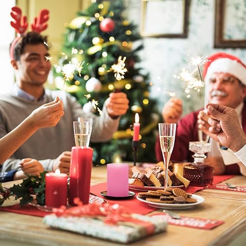 Miniatura 4 de Paquete de 12 velas de pilar rosas de 2 x 3 pulgadas para el día romántico de San Valentín, velas de columna sin perfume para el hogar,
