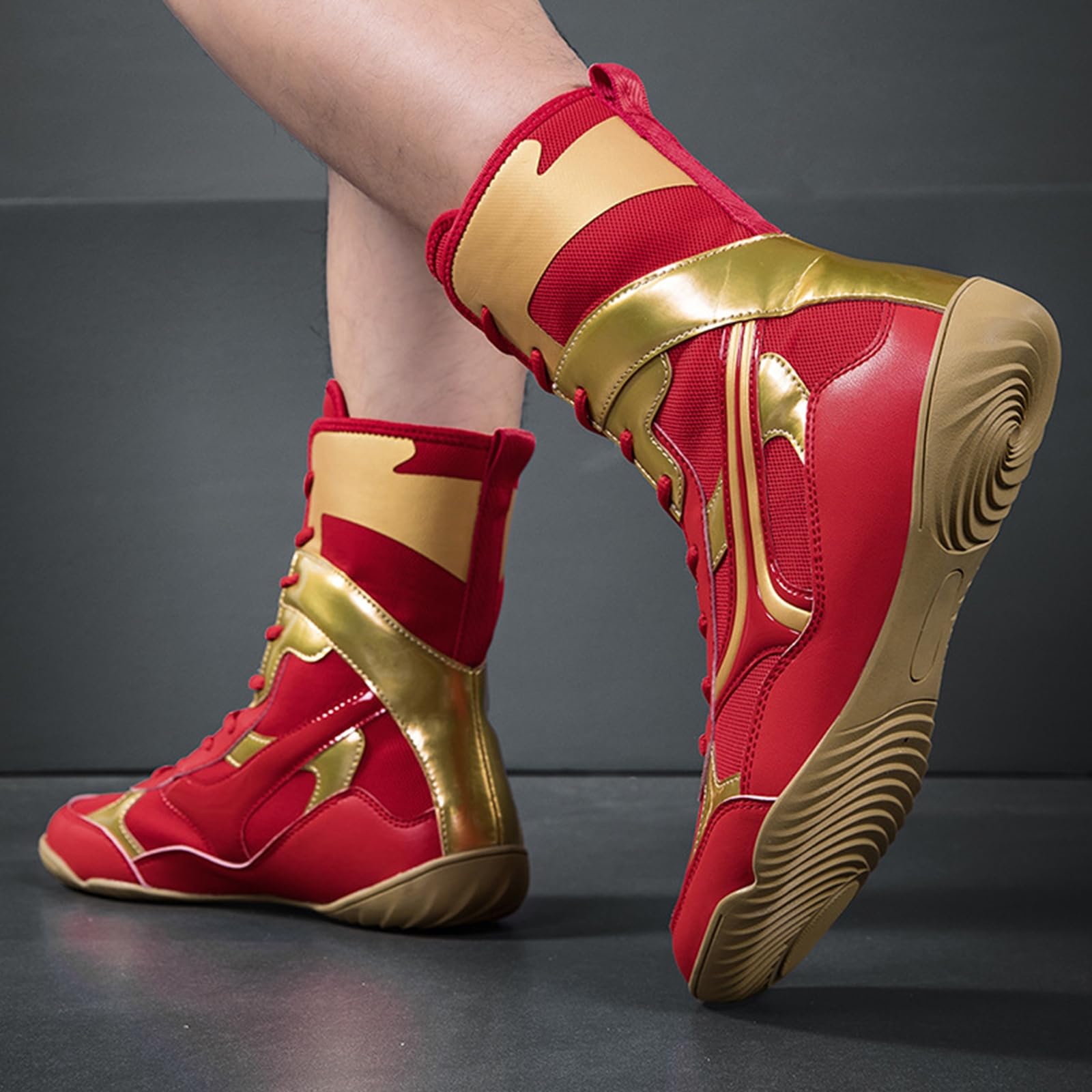 Scarpe da Boxe per Uomo Donna Scarpe Pugilato Lotta Allenamento Adulti,Traspiranti Fighting Antiscivolo Combattimento Traspiranti Bodybuilding Boxe Stivali Wrestling