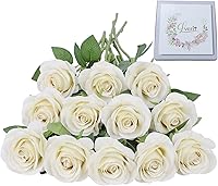 Vista 21 de LVEFIT Ramo de rosas artificiales de seda con tallo largo, para bodas, despedidas de soltera, fiestas, decoración del hogar