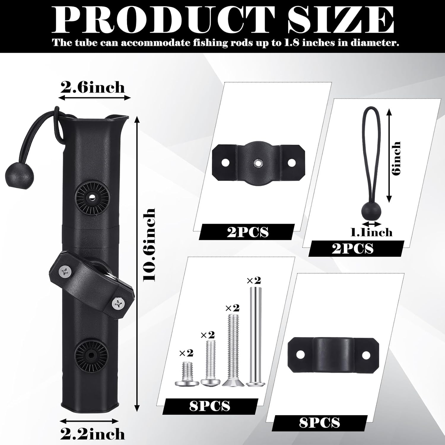 Seenelling Fishing Rod Holder for Bike Rack Pole Mount Rotatable Fishing Chair Pole Holders with Clamp for Boat Bicycle Motorcycle Kayak Cart