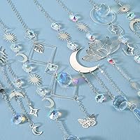 Vista 5 de Atrapasoles, 10 piezas de kit colgante de prisma de cristal con cadena, bolas de cristal, colgantes, adornos para arco iris para ventanas