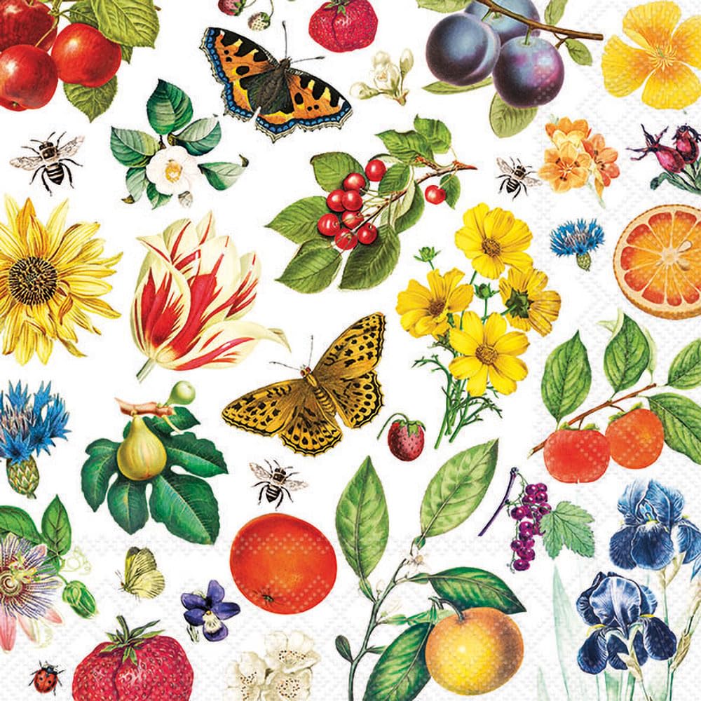 Ambiente Servietten Happy Gardening – 20 Stück, 33x33 Cm, Sommerliches Motiv, Für Serviettentechnik
