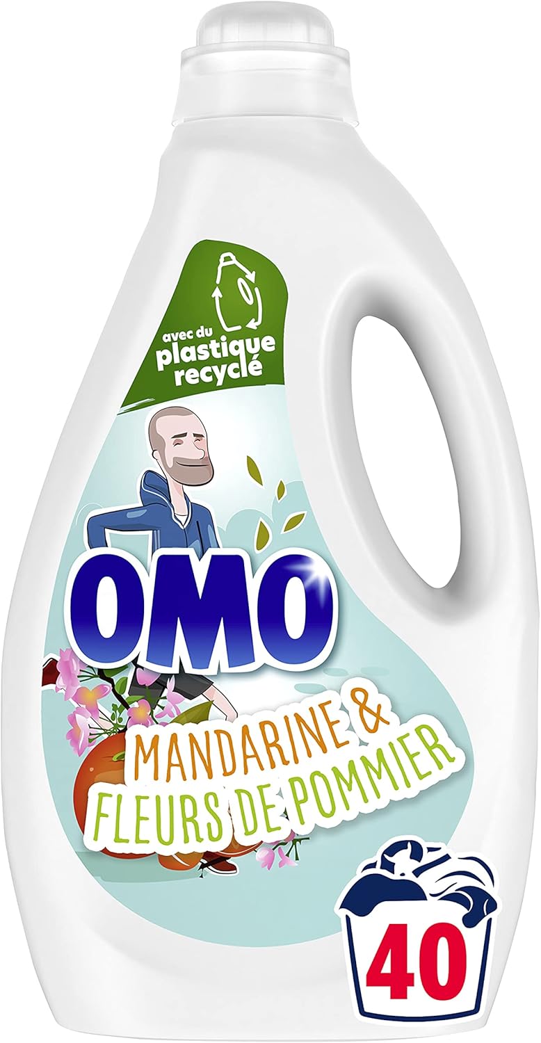 Omo Lessive Liquide Mandarine & Fleurs de Pommier, Parfum Dynamisant ...