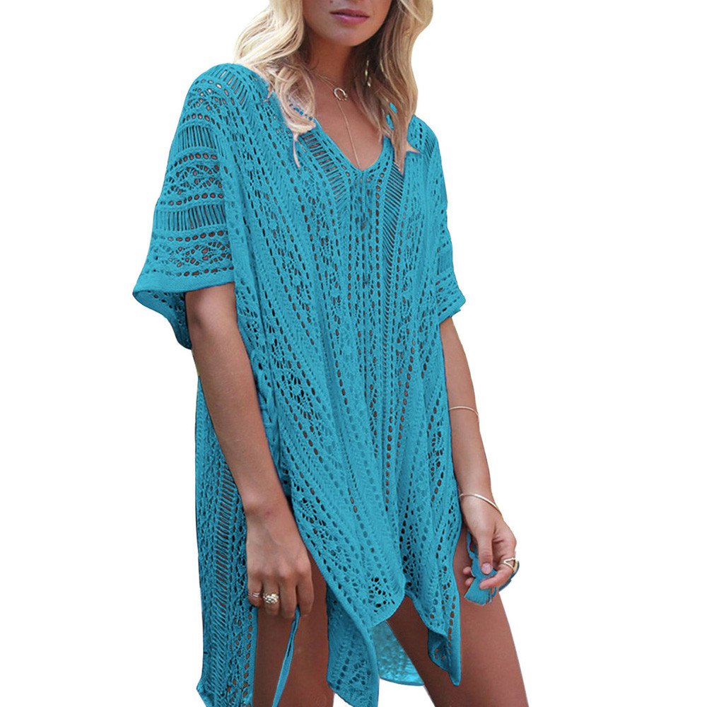 Generisch Bikini Mujer Set con BüGel Up Swimwear Smock Crochet BadeBikiniBadeanzugKleiderAbdeckungsFrauenStrandBadebekleiddungsTankinisSet