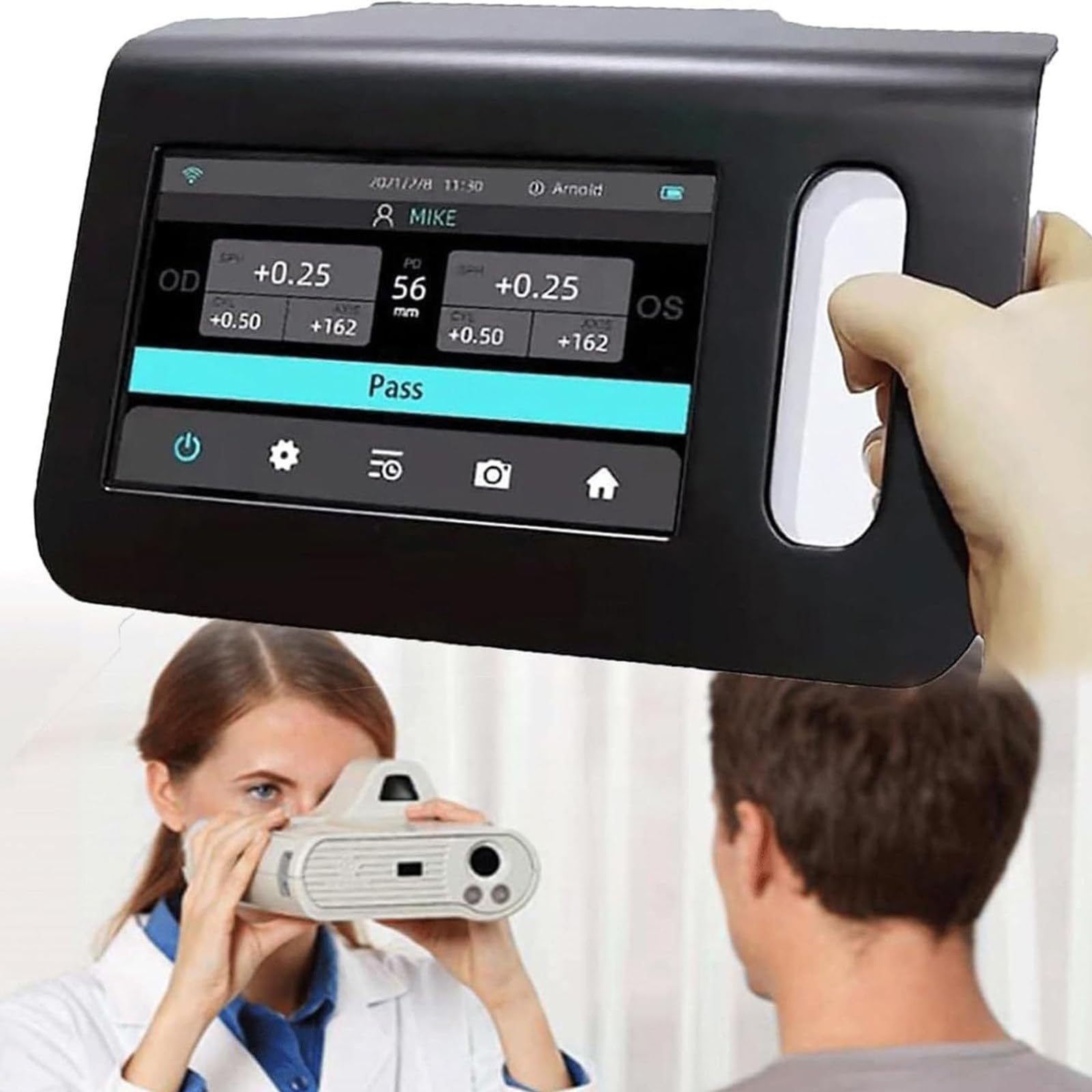 DPQYJPP 7-inch portable ai vision screener, auto refractor for eye care, accurate 98cm measurement, data storage for glaucoma & syndrome testing, essential eye exam device