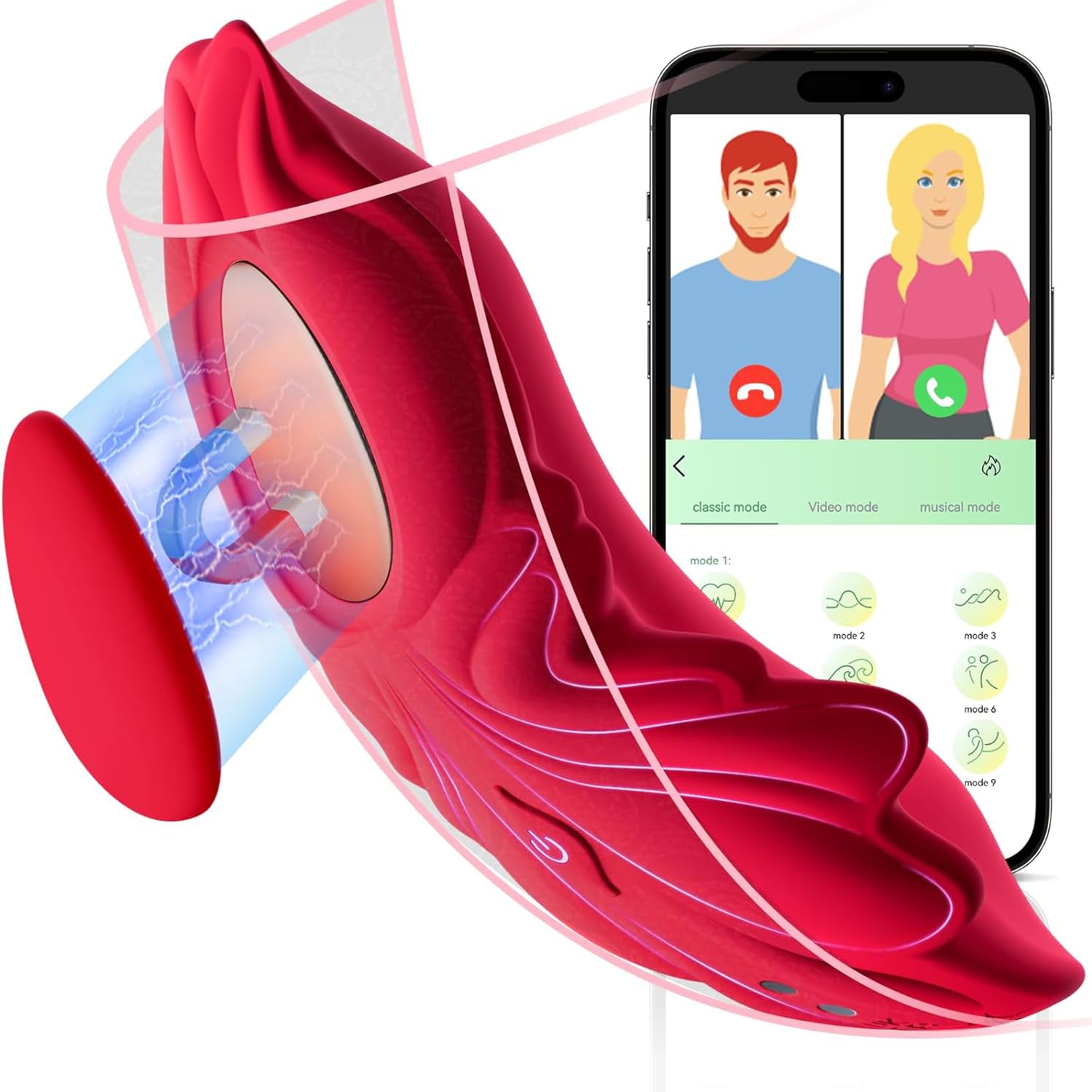 Vibratore portatile da donna – Giocattoli sessuali per adulti, mini vibratore e telecomando APP con 9 modalità di vibrazione, stimolatore clitorideo con clip magnetica