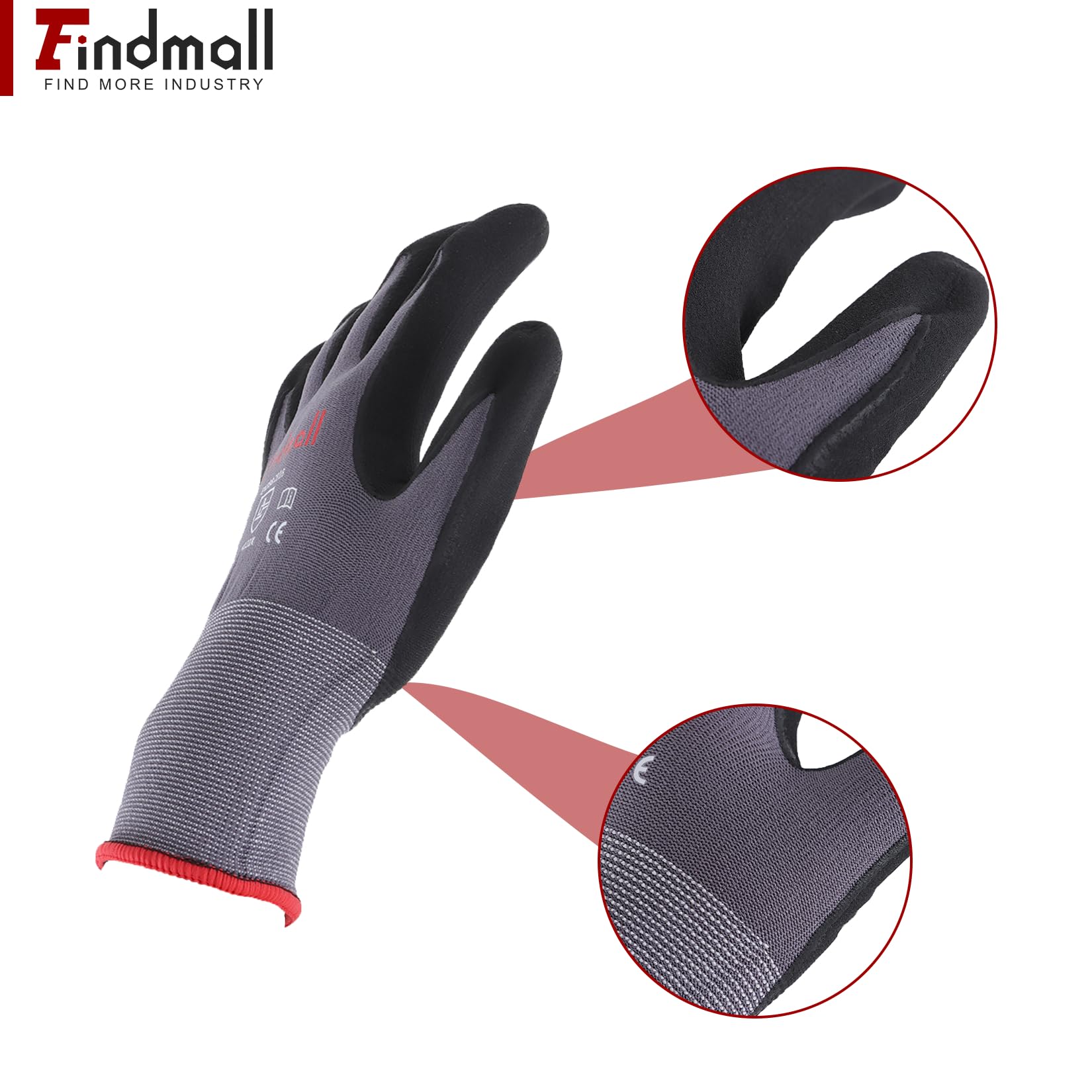 Paar extra große Arbeitshandschuhe, Nahtlose Strickhandschuhe, Gartenhandschuhe für Damen und Herren, geeignet für Lagerhaltung und Logistik, Baustellen und Gartenbau