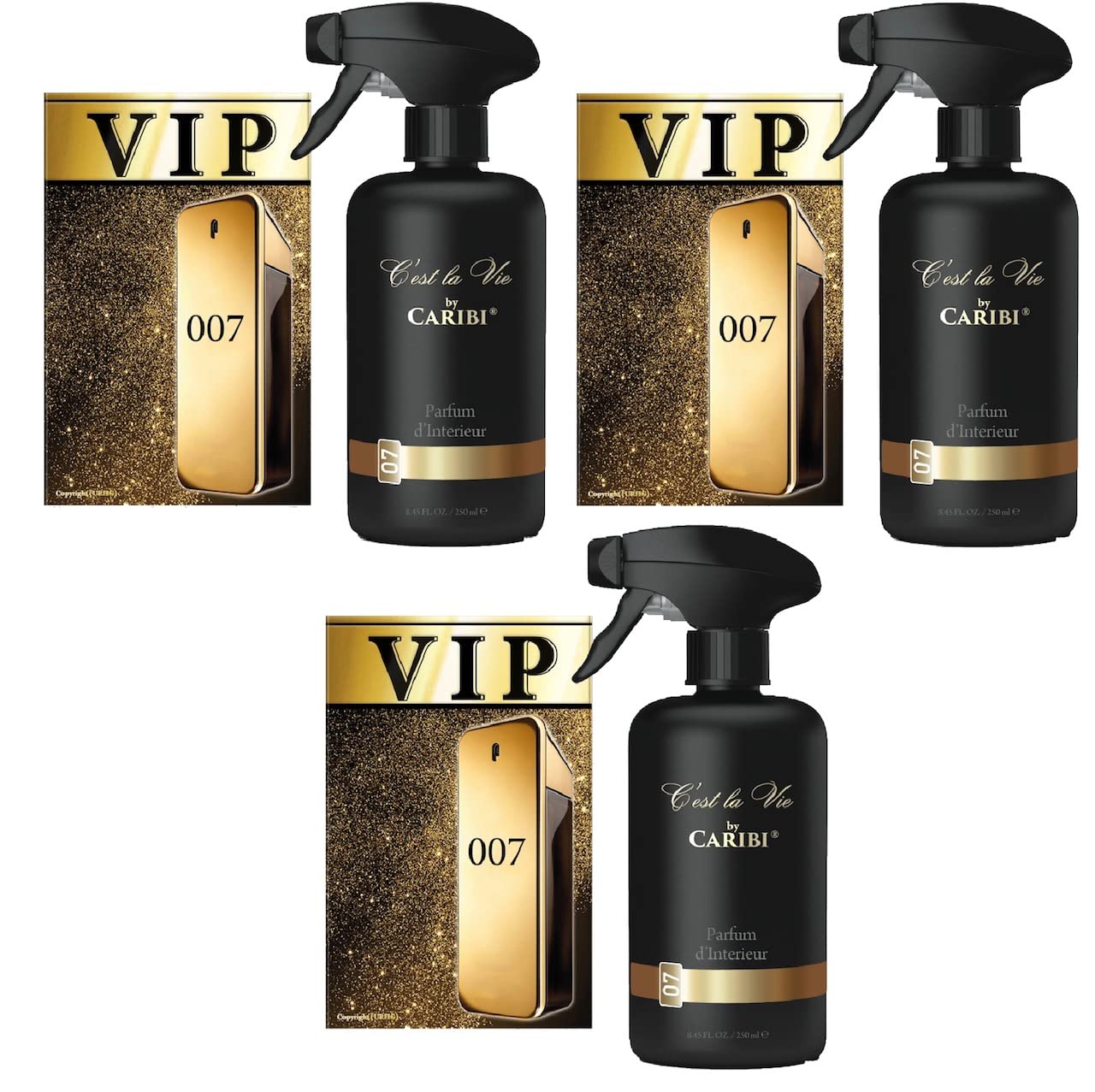 Vip Deodorizer Spray 3 Pack And Car Air Freshener 3 Pack, Interior Fragrance For Car, Home, Office Ces't La Vie Luxurious Fragrances Inspired By Top Perfume Houses, Long-Lasting scent