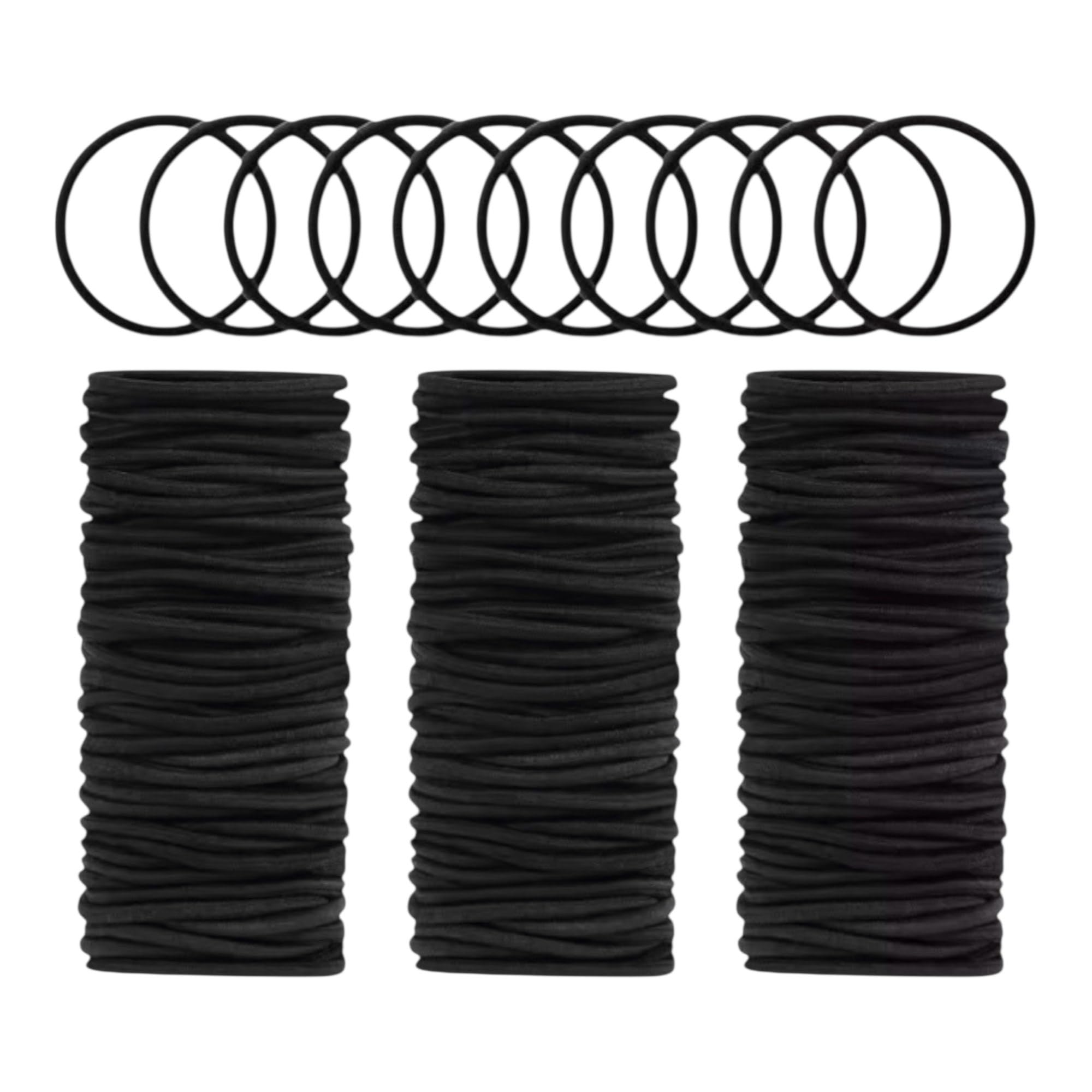 120 pieces black hair ties for thick and curly hair, strong hold, no damage ponytail holders for women or men (4 mm)