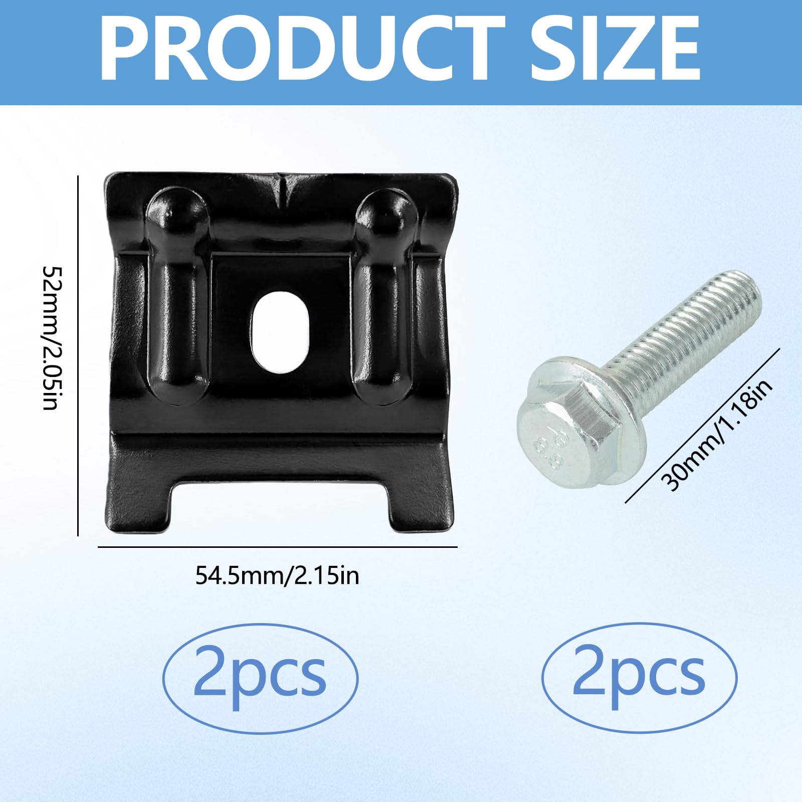 2 PCS Supports de Batterie, Fixation pour Batterie Auto Set de Supports et Vis Métalliques Kit Universel Robuste et Antirouille Installation Facile Set D'Ancrage Auto pour SUV Voitures 1j0803219