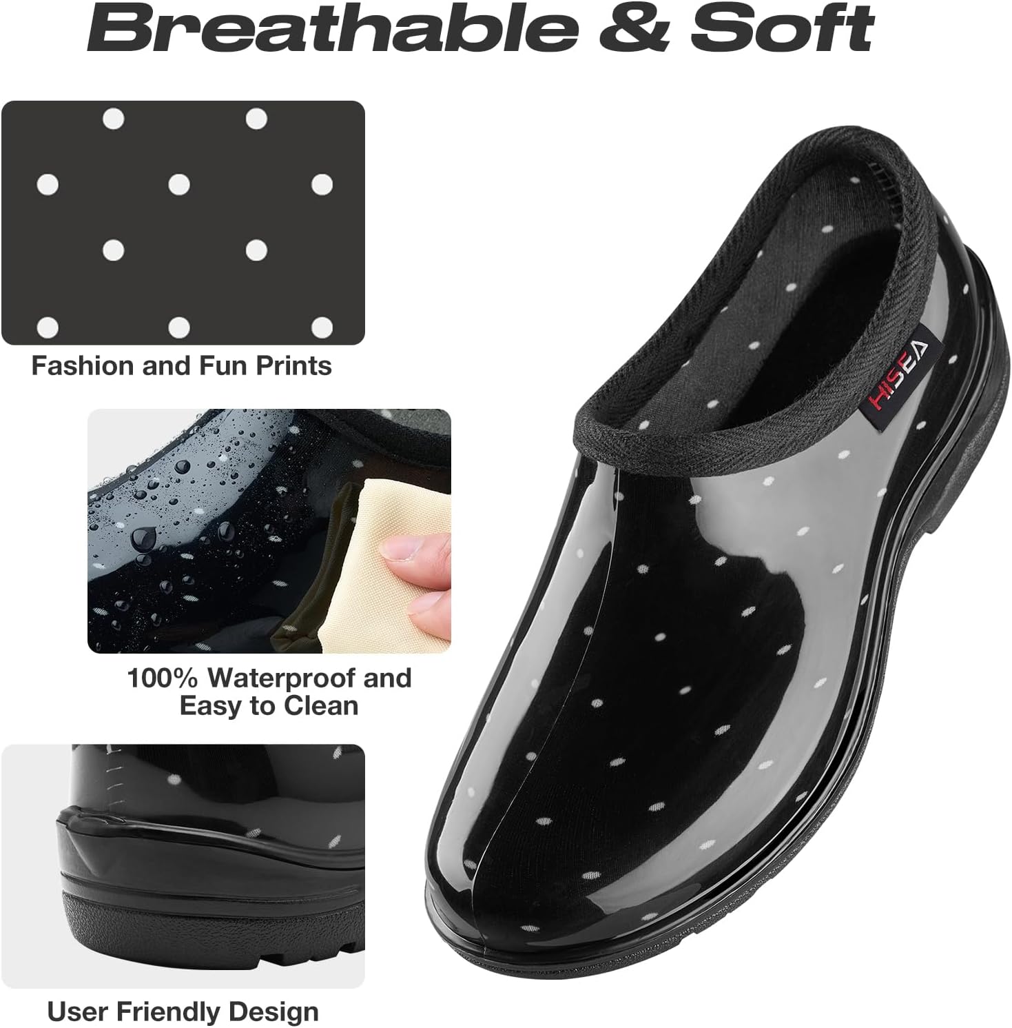 HISEA Waterproof Garden Shoe for Women Outdoor Slip-On Rain Boots Rubber... - Picture 22 of 55