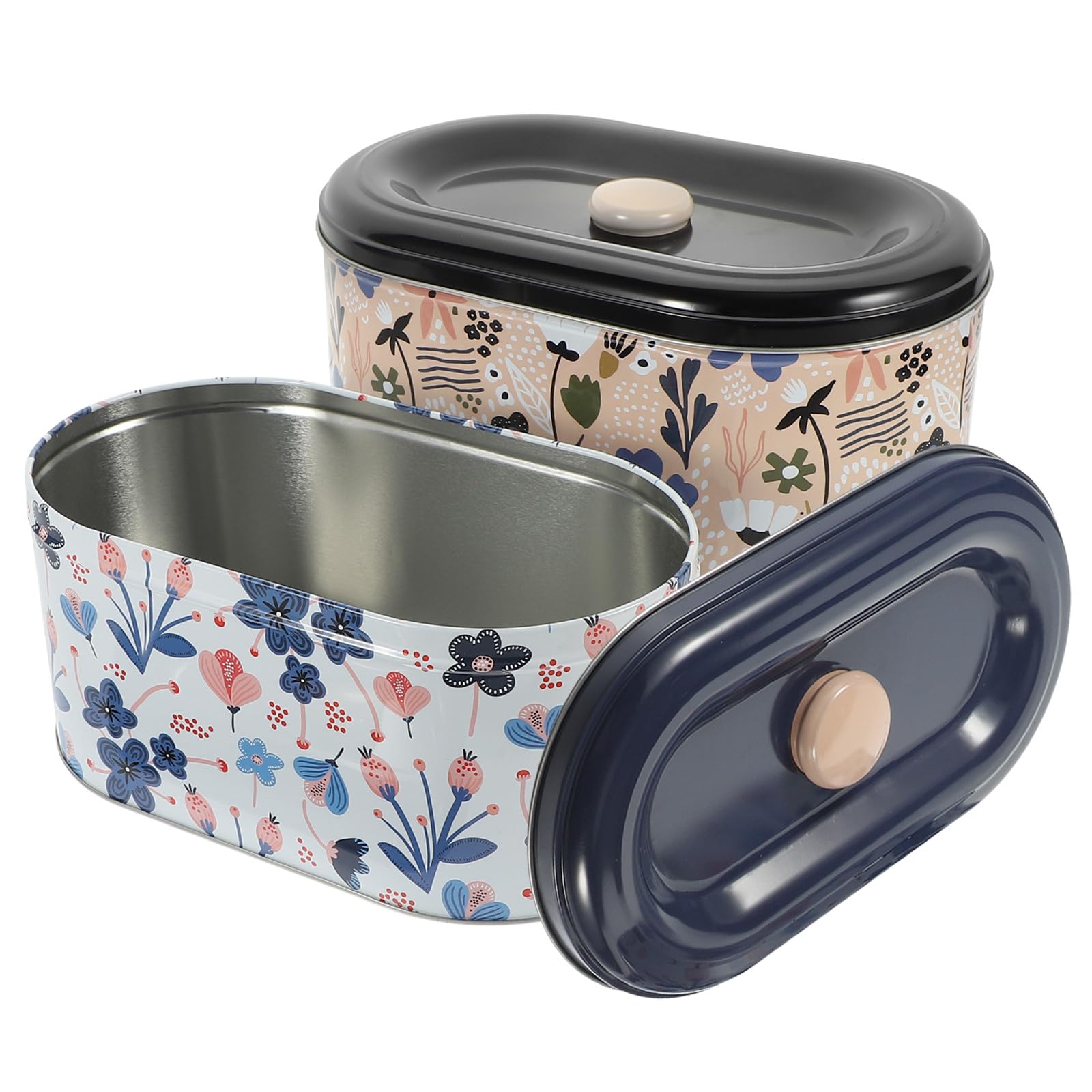 UKCOCO Set 2 Scatole in Latta per Biscotti e Dolci Confezione Multiuso Portatile per Snack e Dolci per Feste Natalizie e Regali