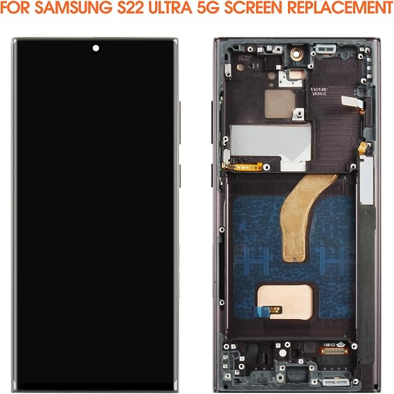 INCELL for Samsung Galaxy S22 Ultra Screen Replacement for Samsung S22 Ultra LCD Display SM-S908B SM-S908U LCD Digitizer Touch Screen Assembly with Frame TFT(Without Fingerprint,No Curved Edges)