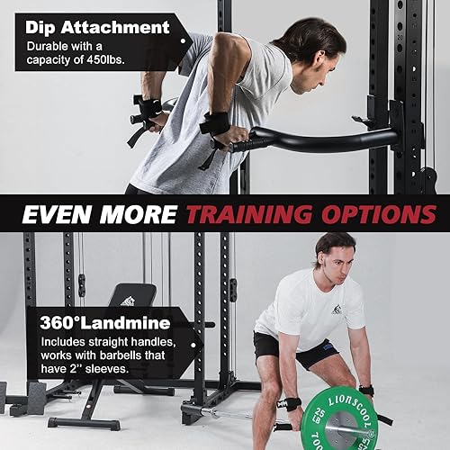 Miniatura 7 de LIONSCOOL Master Power Rack & All-in - Jaula cruzada de cables para el hogargaraje, capacidad de 1500 libras, más fuerte, más segura y multifuncional