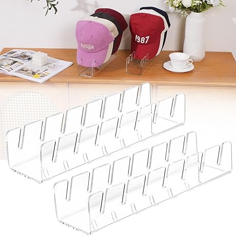 2024 New 2-Pack Acrylic Hat Rack Essential Hat Base Storage for 14 Caps