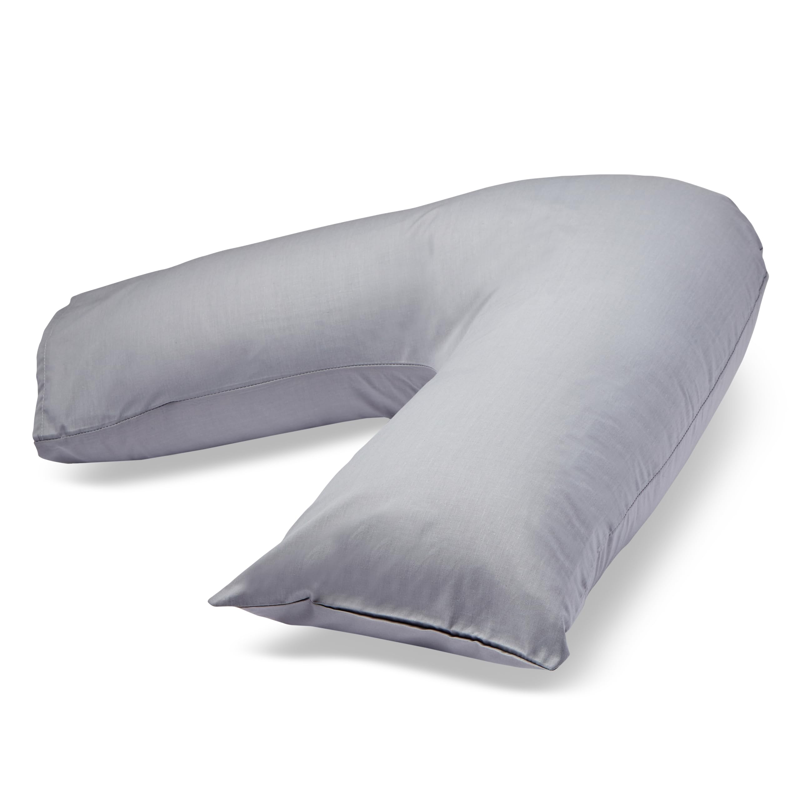 Charlotte Andersen Grey Luxury Orthopaedic V Shape Pillow With Polycotton Pillowcase To Support Neck Back & Head (, V Pillow With Pillowcase)