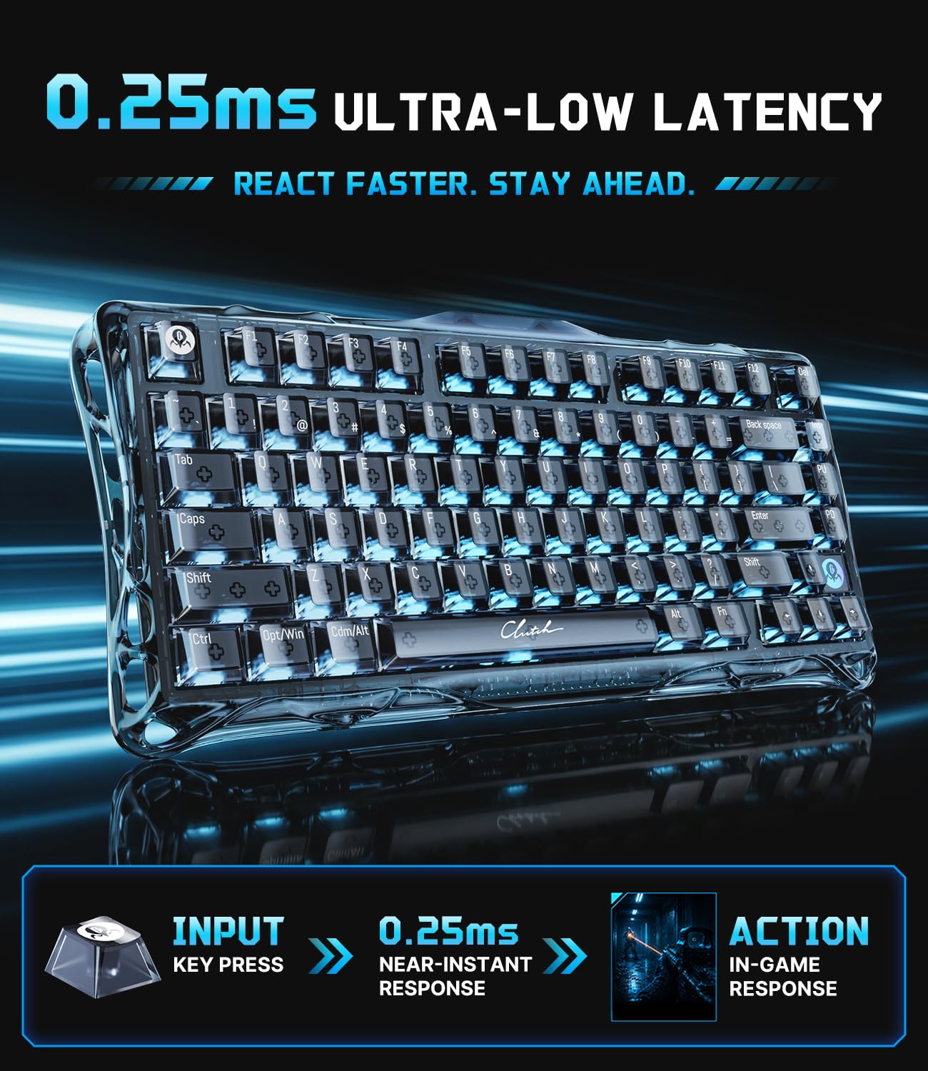 GravaStar V75 Lite Hall Effect Gaming Tastiera 8K Rapid Trigger