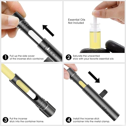 Miniatura 3 de EORRZZY Paquete de dos ambientadores de auto con pinzas para rejilla de ventilación, decorativos, con 12 palitos de recarga, también en oficina,